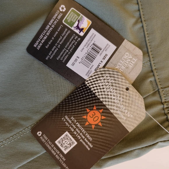 NWT The American Outdoorsman Women's Performance Shorts Size XL Sage Green - Picture 14 of 17